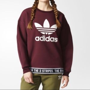 Adidas Trefoil Sweatshirt - Burgundy/Maroon